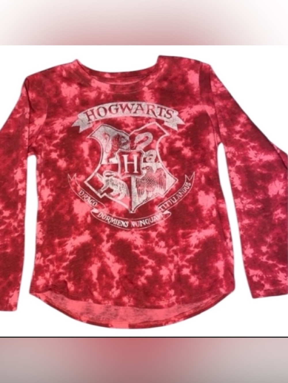 Harry Potter Girls Size M Red/White Wizarding World Tye- Dye Shirt